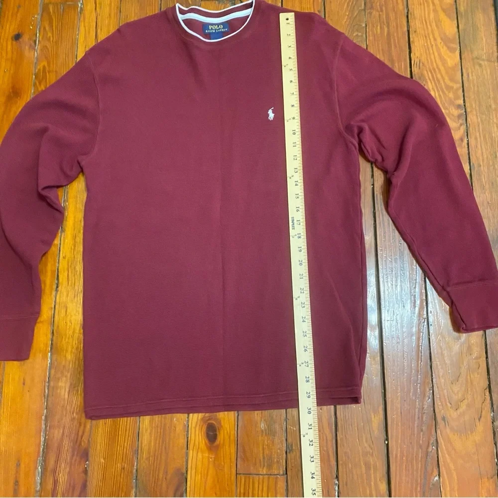 Polo Ralph Lauren Maroon Thermal Long Sleeve Shirt Size XL